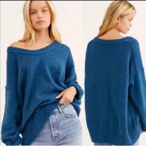 FREE PEOPLE "Brookside" Sweater, Halcyon Blue, Size S
